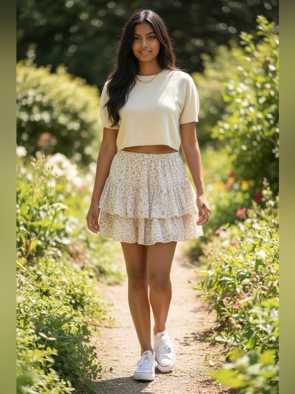 Brandy Melville floral print skirt